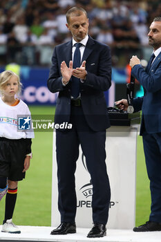 2024-08-14 - Aleksander Ceferin during the UEFA Super Cup 2024 football match between Real Madrid CF and Atalanta BC on 14 August 2024 at PGE Narodowy in Warsaw, Poland - FOOTBALL - UEFA SUPER CUP 2024 - REAL MADRID V ATALANTA - UEFA SUPER CUP - SOCCER