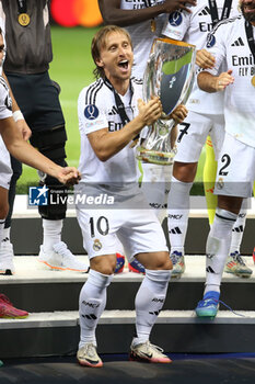 2024-08-14 - Luka Modric of Real Madrid during the UEFA Super Cup 2024 football match between Real Madrid CF and Atalanta BC on 14 August 2024 at PGE Narodowy in Warsaw, Poland - FOOTBALL - UEFA SUPER CUP 2024 - REAL MADRID V ATALANTA - UEFA SUPER CUP - SOCCER