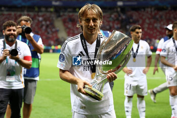 2024-08-14 - Luka Modric of Real Madrid during the UEFA Super Cup 2024 football match between Real Madrid CF and Atalanta BC on 14 August 2024 at PGE Narodowy in Warsaw, Poland - FOOTBALL - UEFA SUPER CUP 2024 - REAL MADRID V ATALANTA - UEFA SUPER CUP - SOCCER