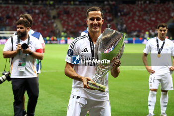 2024-08-14 - Lucas Vazquez of Real Madrid during the UEFA Super Cup 2024 football match between Real Madrid CF and Atalanta BC on 14 August 2024 at PGE Narodowy in Warsaw, Poland - FOOTBALL - UEFA SUPER CUP 2024 - REAL MADRID V ATALANTA - UEFA SUPER CUP - SOCCER