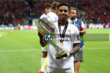 2024-08-14 - Rodrygo of Real Madrid during the UEFA Super Cup 2024 football match between Real Madrid CF and Atalanta BC on 14 August 2024 at PGE Narodowy in Warsaw, Poland - FOOTBALL - UEFA SUPER CUP 2024 - REAL MADRID V ATALANTA - UEFA SUPER CUP - SOCCER