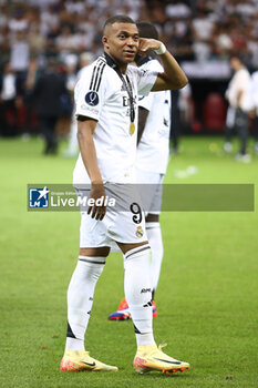 2024-08-14 - Kylian Mbappe of Real Madrid during the UEFA Super Cup 2024 football match between Real Madrid CF and Atalanta BC on 14 August 2024 at PGE Narodowy in Warsaw, Poland - FOOTBALL - UEFA SUPER CUP 2024 - REAL MADRID V ATALANTA - UEFA SUPER CUP - SOCCER