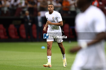 2024-08-14 - Kylian Mbappe of Real Madrid during the UEFA Super Cup 2024 football match between Real Madrid CF and Atalanta BC on 14 August 2024 at PGE Narodowy in Warsaw, Poland - FOOTBALL - UEFA SUPER CUP 2024 - REAL MADRID V ATALANTA - UEFA SUPER CUP - SOCCER