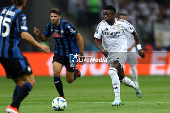 2024-08-14 - Vinicius Junior of Real Madrid during the UEFA Super Cup 2024 football match between Real Madrid CF and Atalanta BC on 14 August 2024 at PGE Narodowy in Warsaw, Poland - FOOTBALL - UEFA SUPER CUP 2024 - REAL MADRID V ATALANTA - UEFA SUPER CUP - SOCCER