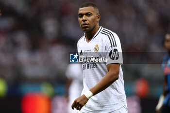 2024-08-14 - Kylian Mbappe of Real Madrid during the UEFA Super Cup 2024 football match between Real Madrid CF and Atalanta BC on 14 August 2024 at PGE Narodowy in Warsaw, Poland - FOOTBALL - UEFA SUPER CUP 2024 - REAL MADRID V ATALANTA - UEFA SUPER CUP - SOCCER