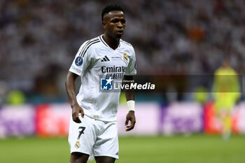 2024-08-14 - Vinicius Junior of Real Madrid during the UEFA Super Cup 2024 football match between Real Madrid CF and Atalanta BC on 14 August 2024 at PGE Narodowy in Warsaw, Poland - FOOTBALL - UEFA SUPER CUP 2024 - REAL MADRID V ATALANTA - UEFA SUPER CUP - SOCCER