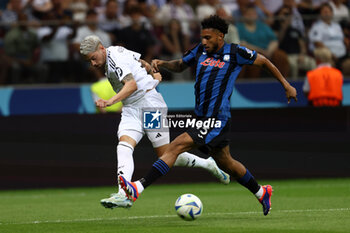 2024-08-14 - Federico Valverde of Real Madrid and Ederson of Atalanta during the UEFA Super Cup 2024 football match between Real Madrid CF and Atalanta BC on 14 August 2024 at PGE Narodowy in Warsaw, Poland - FOOTBALL - UEFA SUPER CUP 2024 - REAL MADRID V ATALANTA - UEFA SUPER CUP - SOCCER