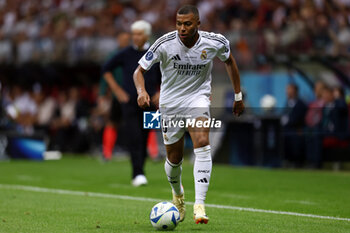 2024-08-14 - Kylian Mbappe of Real Madrid during the UEFA Super Cup 2024 football match between Real Madrid CF and Atalanta BC on 14 August 2024 at PGE Narodowy in Warsaw, Poland - FOOTBALL - UEFA SUPER CUP 2024 - REAL MADRID V ATALANTA - UEFA SUPER CUP - SOCCER