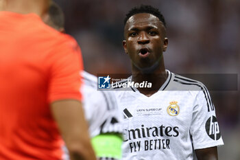 2024-08-14 - Vinicius Junior of Real Madrid during the UEFA Super Cup 2024 football match between Real Madrid CF and Atalanta BC on 14 August 2024 at PGE Narodowy in Warsaw, Poland - FOOTBALL - UEFA SUPER CUP 2024 - REAL MADRID V ATALANTA - UEFA SUPER CUP - SOCCER