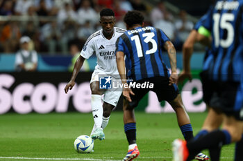 2024-08-14 - Vinicius Junior of Real Madrid during the UEFA Super Cup 2024 football match between Real Madrid CF and Atalanta BC on 14 August 2024 at PGE Narodowy in Warsaw, Poland - FOOTBALL - UEFA SUPER CUP 2024 - REAL MADRID V ATALANTA - UEFA SUPER CUP - SOCCER