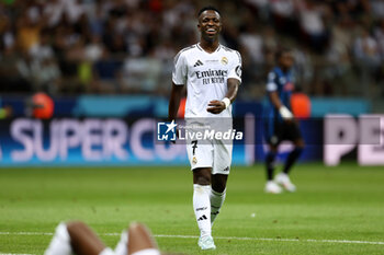 2024-08-14 - Vinicius Junior of Real Madrid during the UEFA Super Cup 2024 football match between Real Madrid CF and Atalanta BC on 14 August 2024 at PGE Narodowy in Warsaw, Poland - FOOTBALL - UEFA SUPER CUP 2024 - REAL MADRID V ATALANTA - UEFA SUPER CUP - SOCCER