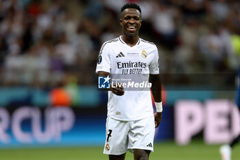 2024-08-14 - Vinicius Junior of Real Madrid during the UEFA Super Cup 2024 football match between Real Madrid CF and Atalanta BC on 14 August 2024 at PGE Narodowy in Warsaw, Poland - FOOTBALL - UEFA SUPER CUP 2024 - REAL MADRID V ATALANTA - UEFA SUPER CUP - SOCCER