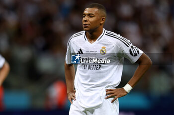 2024-08-14 - Kylian Mbappe of Real Madrid during the UEFA Super Cup 2024 football match between Real Madrid CF and Atalanta BC on 14 August 2024 at PGE Narodowy in Warsaw, Poland - FOOTBALL - UEFA SUPER CUP 2024 - REAL MADRID V ATALANTA - UEFA SUPER CUP - SOCCER