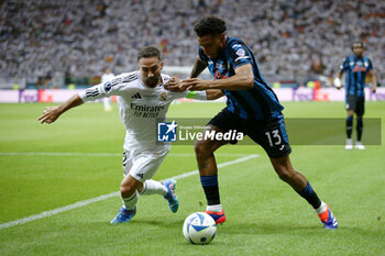 2024-08-14 - Dani Carvajal of Real Madrid and Ederson of Atalanta during the UEFA Super Cup 2024 football match between Real Madrid CF and Atalanta BC on 14 August 2024 at PGE Narodowy in Warsaw, Poland - FOOTBALL - UEFA SUPER CUP 2024 - REAL MADRID V ATALANTA - UEFA SUPER CUP - SOCCER