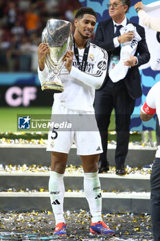 2024-08-14 - Jude Bellingham of Real Madrid during the UEFA Super Cup 2024 football match between Real Madrid CF and Atalanta BC on 14 August 2024 at PGE Narodowy in Warsaw, Poland - FOOTBALL - UEFA SUPER CUP 2024 - REAL MADRID V ATALANTA - UEFA SUPER CUP - SOCCER