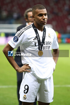 2024-08-14 - Kylian Mbappe of Real Madrid during the UEFA Super Cup 2024 football match between Real Madrid CF and Atalanta BC on 14 August 2024 at PGE Narodowy in Warsaw, Poland - FOOTBALL - UEFA SUPER CUP 2024 - REAL MADRID V ATALANTA - UEFA SUPER CUP - SOCCER