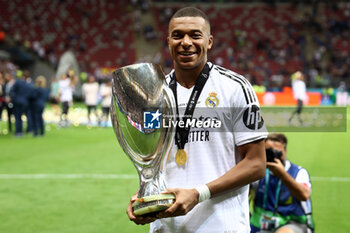 2024-08-14 - Kylian Mbappe of Real Madrid during the UEFA Super Cup 2024 football match between Real Madrid CF and Atalanta BC on 14 August 2024 at PGE Narodowy in Warsaw, Poland - FOOTBALL - UEFA SUPER CUP 2024 - REAL MADRID V ATALANTA - UEFA SUPER CUP - SOCCER