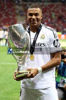 2024-08-14 - Kylian Mbappe of Real Madrid during the UEFA Super Cup 2024 football match between Real Madrid CF and Atalanta BC on 14 August 2024 at PGE Narodowy in Warsaw, Poland - FOOTBALL - UEFA SUPER CUP 2024 - REAL MADRID V ATALANTA - UEFA SUPER CUP - SOCCER