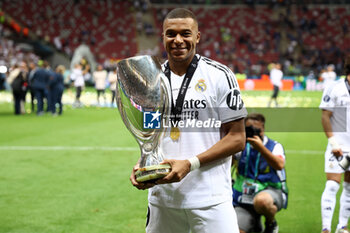 2024-08-14 - Kylian Mbappe of Real Madrid during the UEFA Super Cup 2024 football match between Real Madrid CF and Atalanta BC on 14 August 2024 at PGE Narodowy in Warsaw, Poland - FOOTBALL - UEFA SUPER CUP 2024 - REAL MADRID V ATALANTA - UEFA SUPER CUP - SOCCER