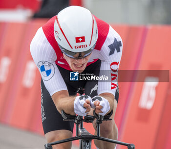 2024-04-26 - Oron Switzerland, 04/26/2024:FELIX STEHLI of Swiss Cycling Team during 77th edition of Tour de Romandie. 77th edition of Tour de Romandie also the 77th edition of Tour de Romandie and took place at the City center in Oron. - TOUR DE ROMANDIE - 3RD STAGE - ORON/ORON - STREET - CYCLING