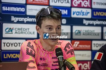 2024-10-10 - Neilson Powless in press conference - GRAN PIEMONTE - STREET - CYCLING