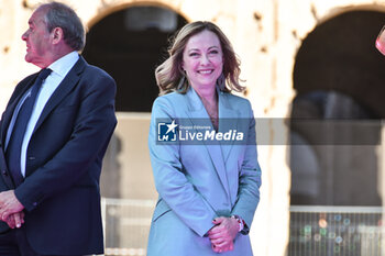 2024-05-26 - Giorgia Meloni, Prime Minister of Italy - Stage 21 Roma-Roma of Giro D'Italia 2024 - STAGE 21 - ROMA-ROMA - GIRO D'ITALIA - CYCLING