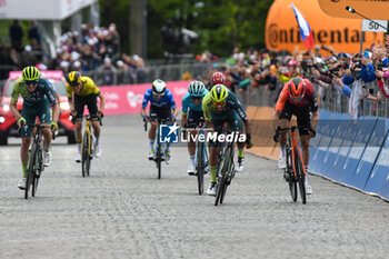 2024-05-05 - Daniel Felipe Martinez and Thomas Geraint reaches the finish line of San Francesco Al Campo (TO)-Santuario di Oropa (BI) - Stage 2 of Giro D'Italia 2024 - STAGE 2 - S.FRANCESCO AL CAMPO-SANTUARIO DI OROPA - GIRO D'ITALIA - CYCLING