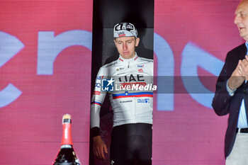 05/05/2024 - Tadej Pogacar wears the Maglia Rosa after San Francesco Al Campo (TO)-Santuario di Oropa (BI) - Stage 2 of Giro D'Italia 2024 - STAGE 2 - S.FRANCESCO AL CAMPO-SANTUARIO DI OROPA - GIRO D'ITALIA - CICLISMO