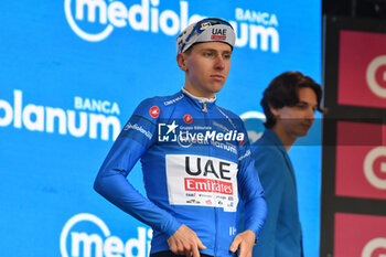 2024-05-06 - Tadej Pogacar with Maglia Azzurra after Stage 3 - Novara-Fossano - Giro d'Italia 2024 - STAGE 3 - NOVARA-FOSSANO - GIRO D'ITALIA - CYCLING