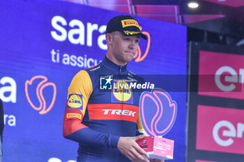2024-05-06 - Jonathan Milan win the prize of Intergiro Sara Assicurazioni of Stage 3 - Novara-Fossano - Giro d'Italia 2024 - STAGE 3 - NOVARA-FOSSANO - GIRO D'ITALIA - CYCLING