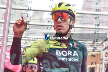 07/05/2024 - Bora Hansgrohe on the signature podium Tappa 4 - Acqui Terme-Andora - Giro d'Italia 2024 - STAGE 4 - AQUI TERME-ANDORA - GIRO D'ITALIA - CICLISMO