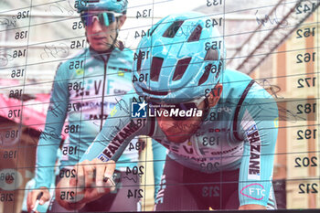 07/05/2024 - VF Group on the signature podium Tappa 4 - Acqui Terme-Andora - Giro d'Italia 2024 - STAGE 4 - AQUI TERME-ANDORA - GIRO D'ITALIA - CICLISMO