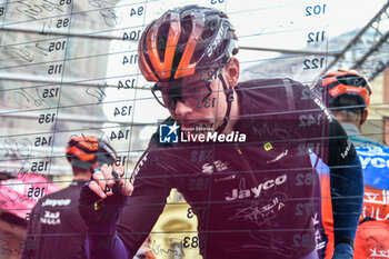 2024-05-07 - Team Jayco Alula on the signature podium Tappa 4 - Acqui Terme-Andora - Giro d'Italia 2024 - STAGE 4 - AQUI TERME-ANDORA - GIRO D'ITALIA - CYCLING