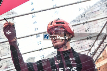 07/05/2024 - Ineos Granadier on the signature podium Tappa 4 - Acqui Terme-Andora - Giro d'Italia 2024 - STAGE 4 - AQUI TERME-ANDORA - GIRO D'ITALIA - CICLISMO