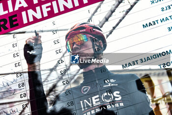 07/05/2024 - Ineos Granadier on the signature podium Tappa 4 - Acqui Terme-Andora - Giro d'Italia 2024 - STAGE 4 - AQUI TERME-ANDORA - GIRO D'ITALIA - CICLISMO