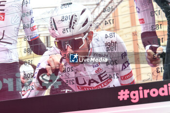 07/05/2024 - UAE Emirates on the signature podium Tappa 4 - Acqui Terme-Andora - Giro d'Italia 2024 - STAGE 4 - AQUI TERME-ANDORA - GIRO D'ITALIA - CICLISMO