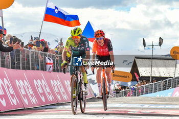 2024-05-19 - Thomas Geraint of Ineos Granadiers reaches on finish line of Stage 15 - Manerba del Garda-Livigno (Mottolino) - Giro d'Italia 2024 - STAGE 15 - MANERBA DEL GARDA-LIVIGNO - GIRO D'ITALIA - CYCLING