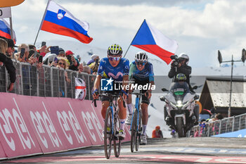 2024-05-19 - The group reaches on finish line of Stage 15 - Manerba del Garda-Livigno (Mottolino) - Giro d'Italia 2024 - STAGE 15 - MANERBA DEL GARDA-LIVIGNO - GIRO D'ITALIA - CYCLING