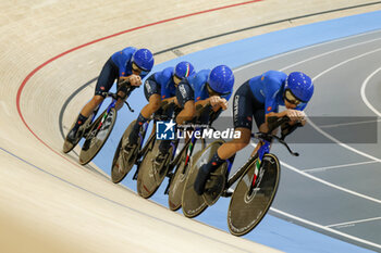 2024-10-16 - Tissot Track Cycling World Championship - Ballerup, Copenaghen, Den- 16-10-2024 - Women's Pursuit Qualifying - Italy, Fidanza Martina, Paternoster Letizia, Consonni Chiara, Guazzini Vittoria - TISSOT 2024 TRACK WORLD CHAMPIONSHIPS - TRACK - CYCLING