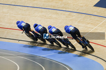 2024-10-16 - Tissot Track Cycling World Championship - Ballerup, Copenaghen, Den- 16-10-2024 - Women's Pursuit Qualifying - Italy, Fidanza Martina, Paternoster Letizia, Consonni Chiara, Guazzini Vittoria - TISSOT 2024 TRACK WORLD CHAMPIONSHIPS - TRACK - CYCLING