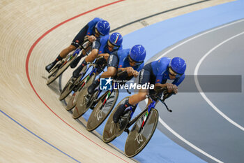 2024-10-16 - Tissot Track Cycling World Championship - Ballerup, Copenaghen, Den- 16-10-2024 - Women's Pursuit Qualifying - Italy, Fidanza Martina, Paternoster Letizia, Consonni Chiara, Guazzini Vittoria - TISSOT 2024 TRACK WORLD CHAMPIONSHIPS - TRACK - CYCLING