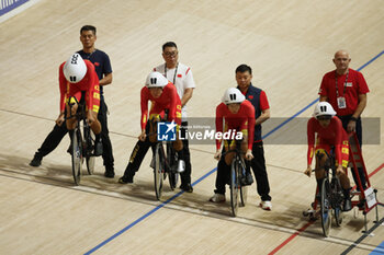 2024-10-16 - Tissot Track Cycling World Championship - Ballerup, Copenaghen, Den- 16-10-2024 - Men's Pursuit Qualifying - China, Li Boan, Wang Mengjie, Yang Yang, Zhang, Jynyan - TISSOT 2024 TRACK WORLD CHAMPIONSHIPS - TRACK - CYCLING