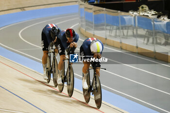 2024-10-16 - Tissot Track Cycling World Championship - Ballerup, Copenaghen, Den- 16-10-2024 -Men's Pursuit Qualifying - Usa, Koontz Grant, Domonoske David, Johnson Anders, Rhim, Brendan - TISSOT 2024 TRACK WORLD CHAMPIONSHIPS - TRACK - CYCLING