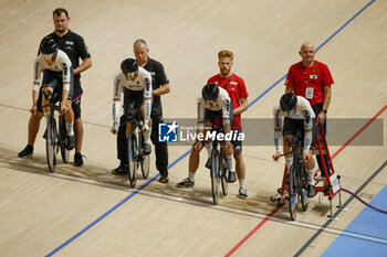 2024-10-16 - Tissot Track Cycling World Championship - Ballerup, Copenaghen, Den- 16-10-2024 - Men's Pursuit Qualifying - Germany, Boos Benjamin, Gross Felix, Jochum Ben Felix, Kessler Bruno - TISSOT 2024 TRACK WORLD CHAMPIONSHIPS - TRACK - CYCLING