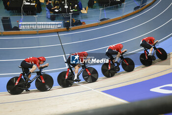 2024-10-16 - Tissot Track Cycling World Championship - Ballerup, Copenaghen, Den- 16-10-2024 -Men's Pursuit Qualifying - Denmark, Kojima Naoki, Kawano Shoki, Kuboki Kazushige, - TISSOT 2024 TRACK WORLD CHAMPIONSHIPS - TRACK - CYCLING