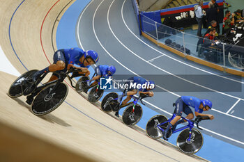 2024-10-16 - Tissot Track Cycling World Championship - Ballerup, Copenaghen, Den- 16-10-2024 -Men's Pursuit Qualifying - Italy, Boscaro Davide Favero Renato, Lamon Francesco, Moro Manlio - TISSOT 2024 TRACK WORLD CHAMPIONSHIPS - TRACK - CYCLING