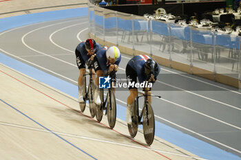 2024-10-16 - Tissot Track Cycling World Championship - Ballerup, Copenaghen, Den- 16-10-2024 -Men's Pursuit Qualifying - Usa, Koontz Grant, Domonoske David, Johnson Anders, Rhim, Brendan - TISSOT 2024 TRACK WORLD CHAMPIONSHIPS - TRACK - CYCLING