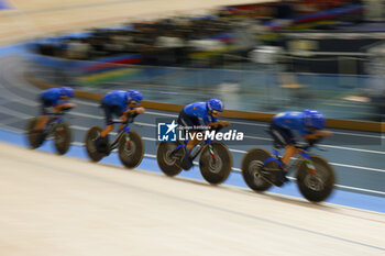 2024-10-16 - Tissot Track Cycling World Championship - Ballerup, Copenaghen, Den- 16-10-2024 -Women's Pursuit Qualifying - Italy, Fidanza Martina, Paternoster Letizia, Consonni Chiara, Guazzini Vittoria - TISSOT 2024 TRACK WORLD CHAMPIONSHIPS - TRACK - CYCLING