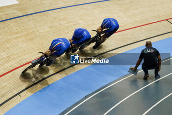 2024-10-16 - Tissot Track Cycling World Championship - Ballerup, Copenaghen, Den- 16-10-2024 - Italy, Boscaro Davide Favero Renato, Lamon Francesco, Moro Manlio - TISSOT 2024 TRACK WORLD CHAMPIONSHIPS - TRACK - CYCLING