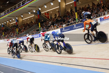 2024-10-19 - Tissot Track Cycling World Championship - Ballerup, Copenaghen, Men’s Omnium Scratch Race - Alves Oliveira Rui Filipe, Portogallo - Vitzthum Simon, Switzerland - Simone Consonni, Italy - TISSOT 2024 TRACK WORLD CHAMPIONSHIPS - TRACK - CYCLING